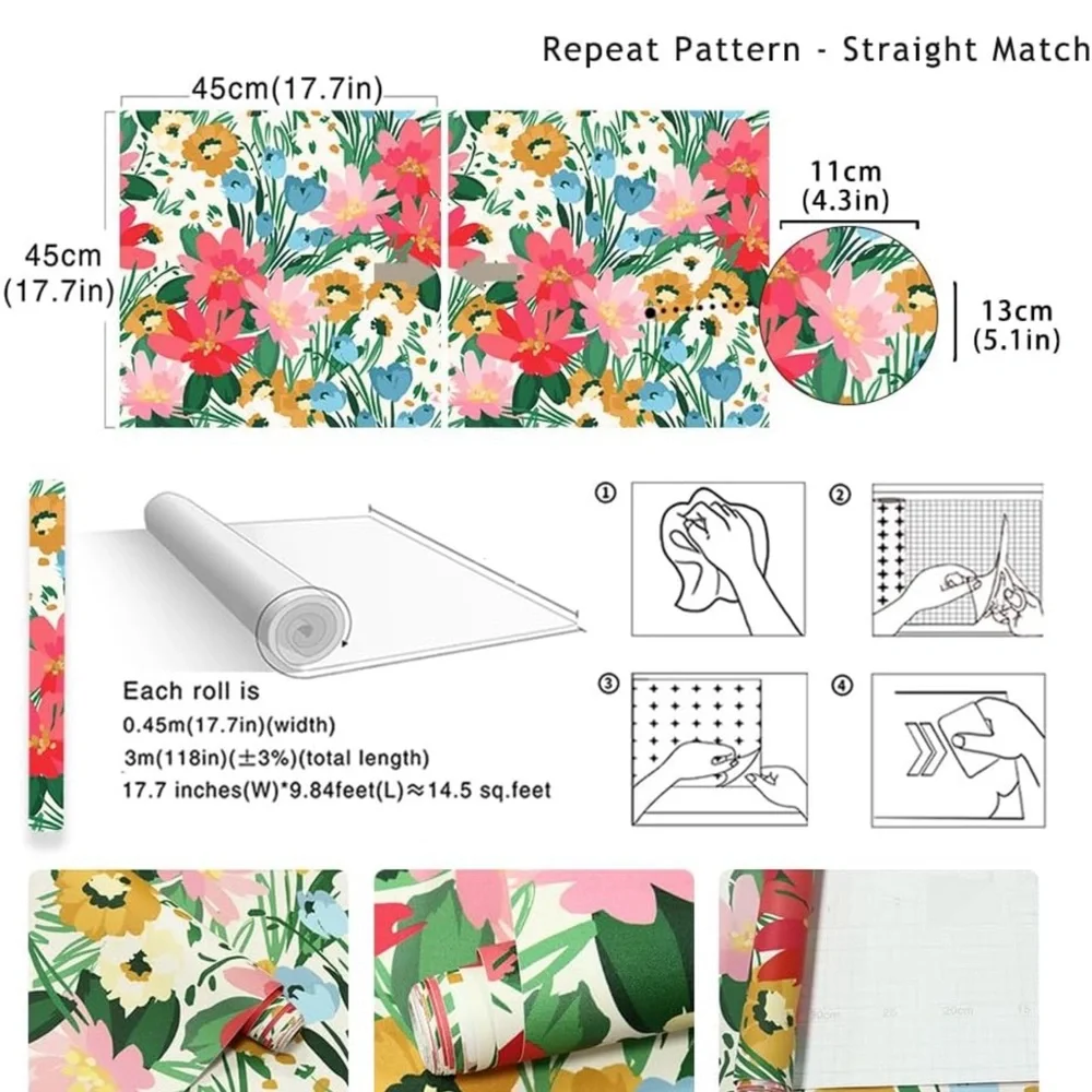 Floral Wallpaper Peel Stick Spring Botanical Removable Wallpaper Lot 3 Luvdecor